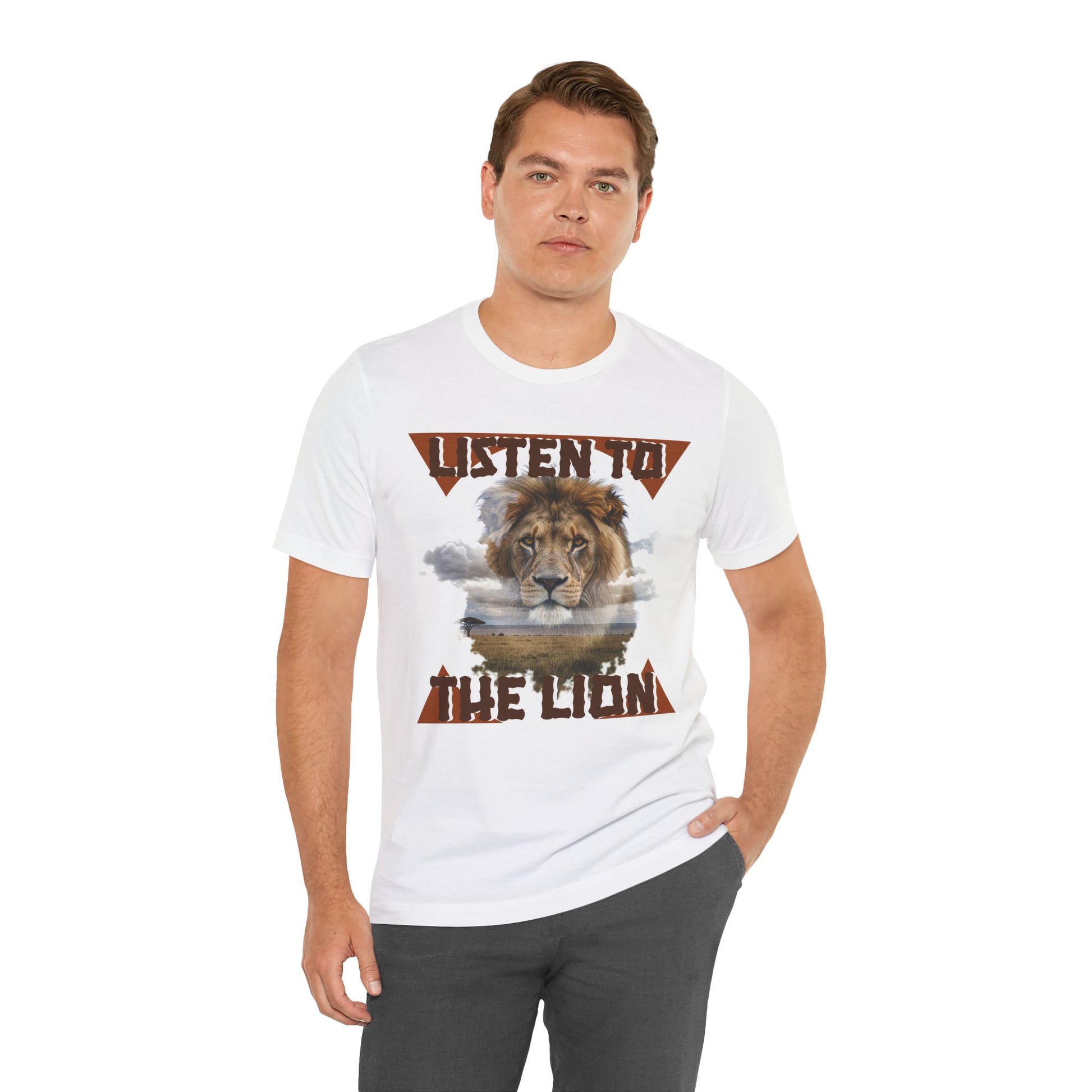 Listen to the Lion Unisex Tee, Casual T-Shirt, Wildlife Lover Gift, Nature Enthusiast Apparel, Birthday Present, Adventure Wear, Van Morrison Fans - Schmartypants