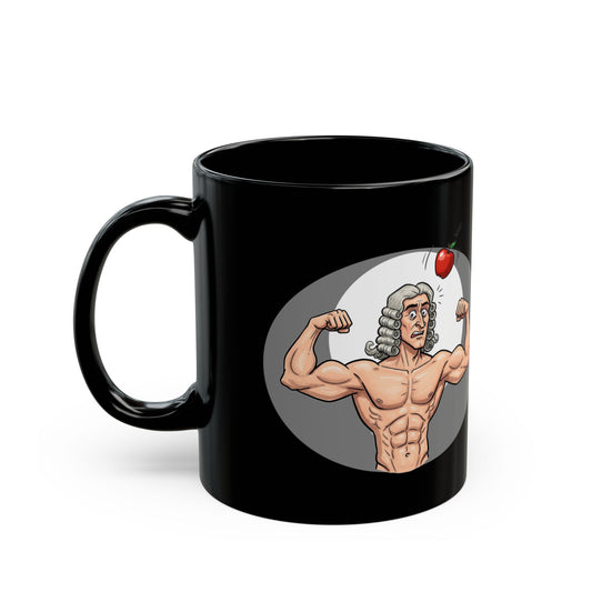 Science Buff Black Mug, Gift for Science Lovers, Geeky Coffee Cup, Funny Mug for Nerds, Unique Birthday Present, Isaac Newton Fans, 11oz/15oz - Schmartypants