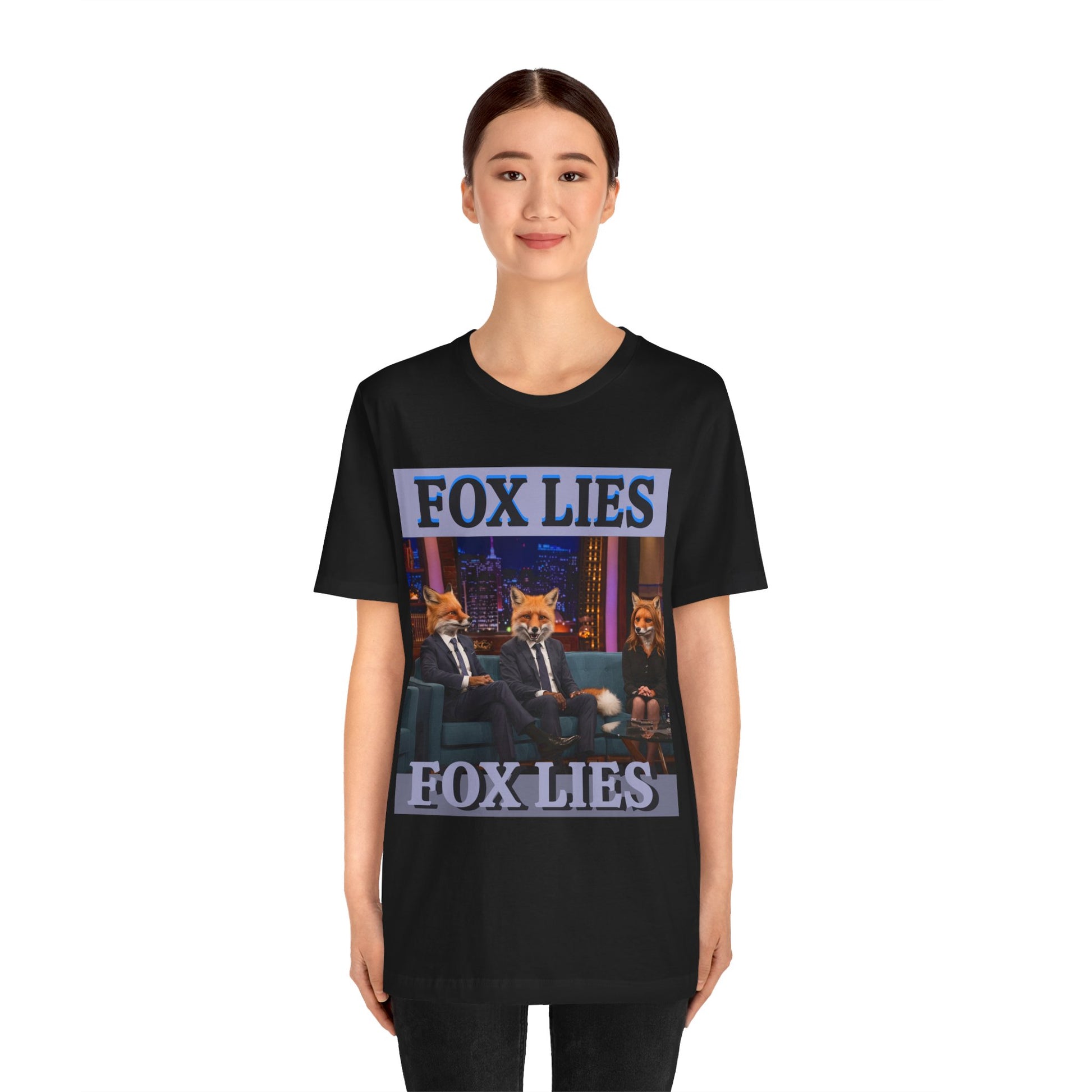 Humorous Fox Lies Tee - Unisex Jersey Short Sleeve T-Shirt - Protest Wear - Activist Tee - Schmartypants