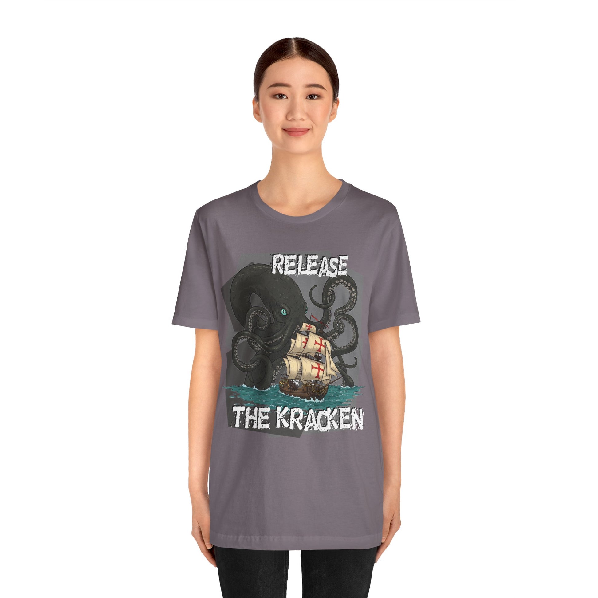 'Release The Kraken!' Tee - Unisex Short Sleeve Shirt, Nautical Tees, Pirate Fashion, Ocean Lover Gift, Funny T-Shirt, Sea Creature Shirt, Great for Gamers - Schmartypants