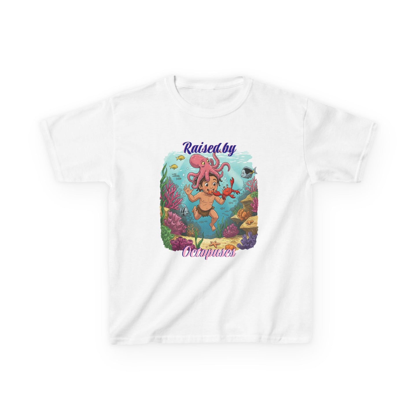 'Raised by Octopuses' Funny Underwater Adventure Kids Tee - Quirky Ocean-Themed Shirt, Perfect Gift for Beach Lovers, Funny Kids Apparel, Summer Fun Wear, Unique [...]