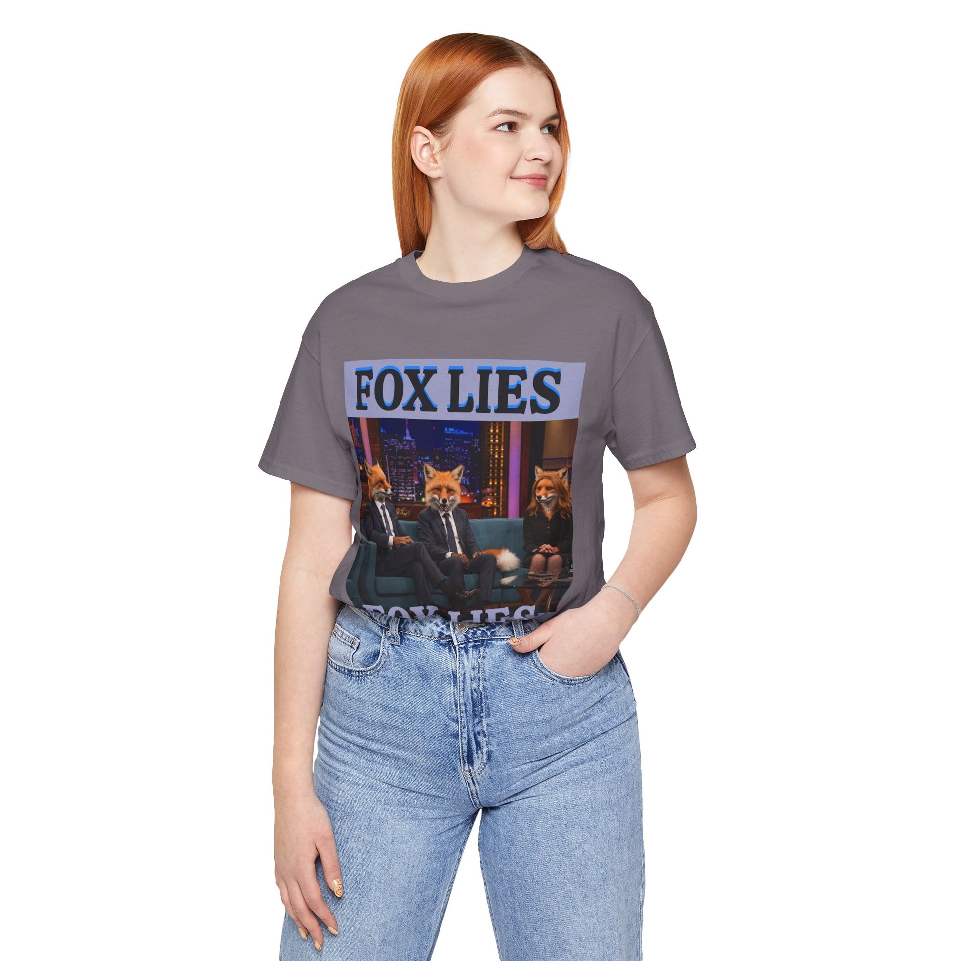 Humorous Fox Lies Tee - Unisex Jersey Short Sleeve T-Shirt - Protest Wear - Activist Tee - Schmartypants