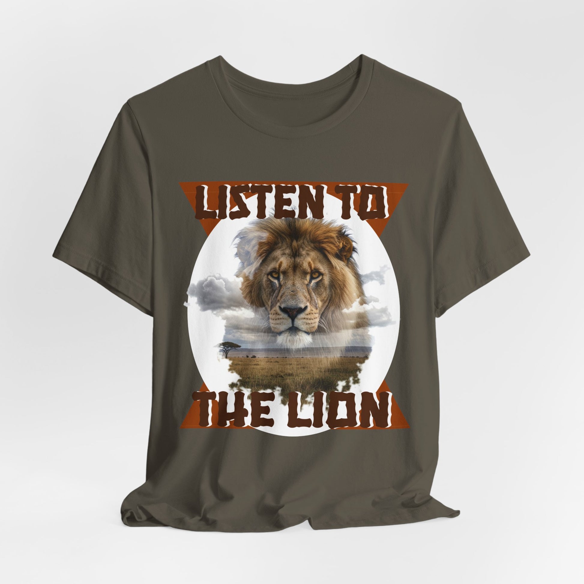 Listen to the Lion Unisex Tee, Casual T-Shirt, Wildlife Lover Gift, Nature Enthusiast Apparel, Birthday Present, Adventure Wear, Van Morrison Fans - Schmartypants