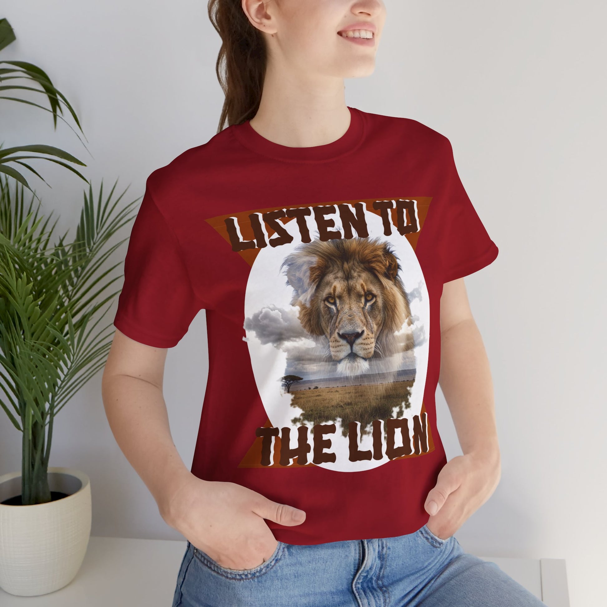 Listen to the Lion Unisex Tee, Casual T-Shirt, Wildlife Lover Gift, Nature Enthusiast Apparel, Birthday Present, Adventure Wear, Van Morrison Fans - Schmartypants