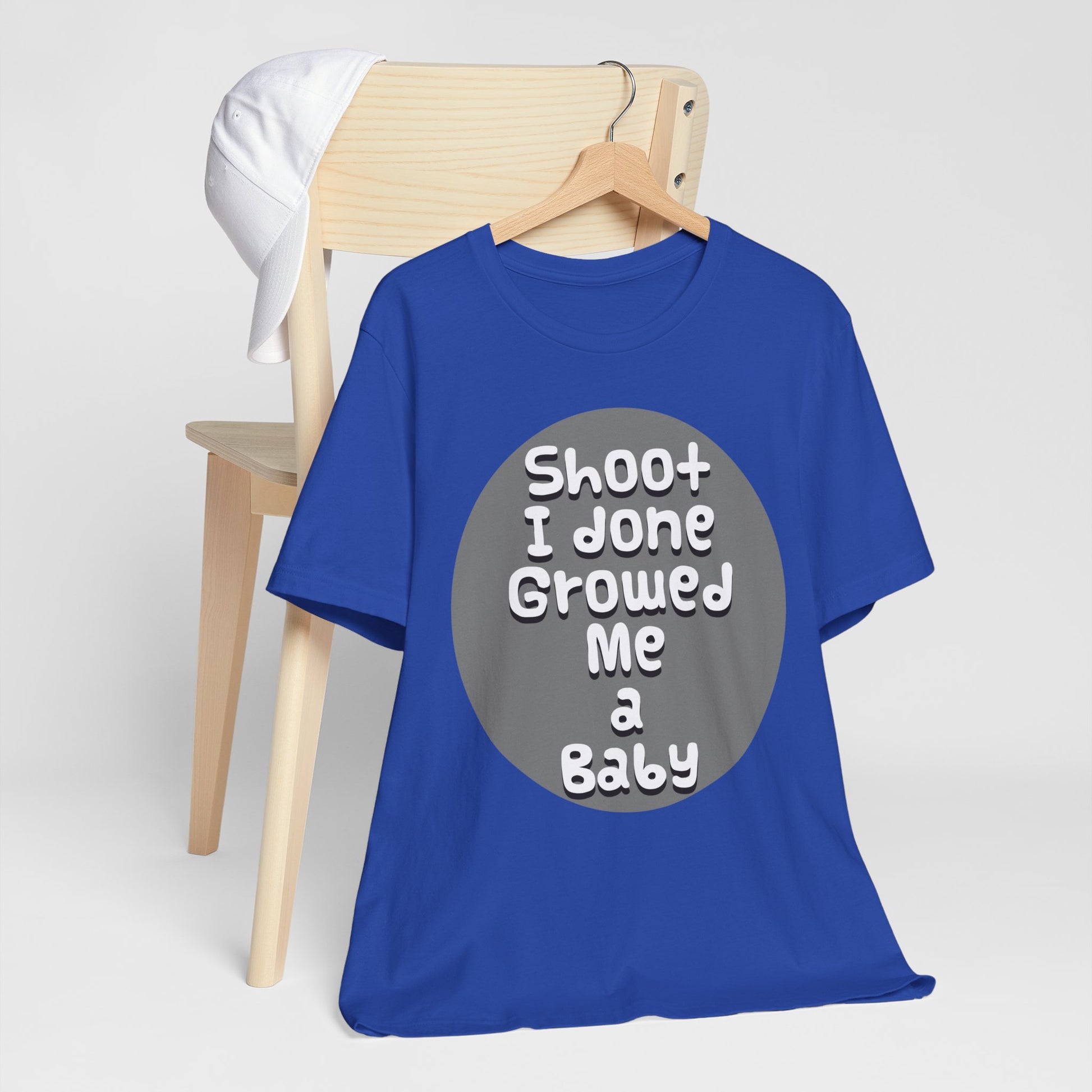 Hilarious Unisex Tee - "Shoot I Done Growed Me a Baby" - Perfect for New Parents, Baby Showers - Schmartypants