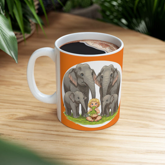 Funny Elephant Family Ceramic Mug - Perfect Gift for Animal Lovers, Wildlife Lovers, Elephant Fans - Schmartypants