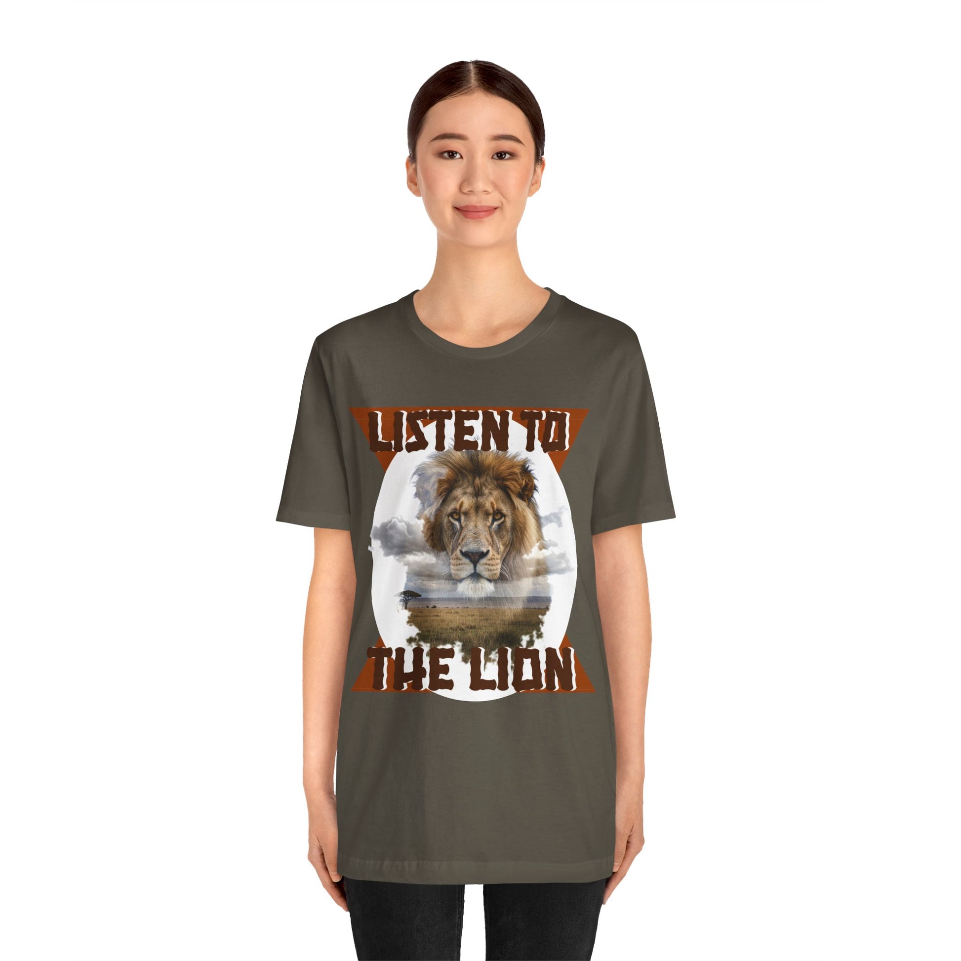 Listen to the Lion Unisex Tee, Casual T-Shirt, Wildlife Lover Gift, Nature Enthusiast Apparel, Birthday Present, Adventure Wear, Van Morrison Fans - Schmartypants