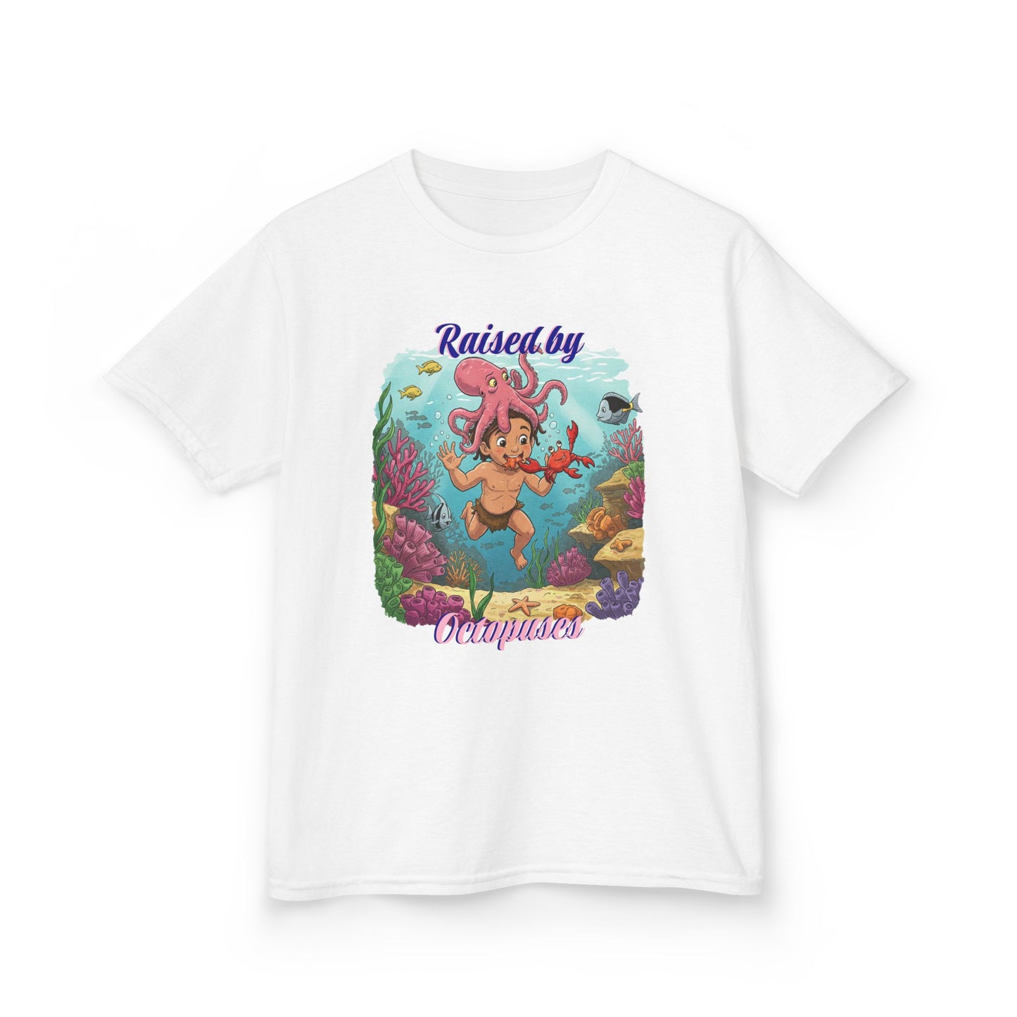 'Raised by Octopuses' Funny Underwater Adventure Kids Tee - Quirky Ocean-Themed Shirt, Perfect Gift for Beach Lovers, Funny Kids Apparel, Summer Fun Wear, Unique [...]