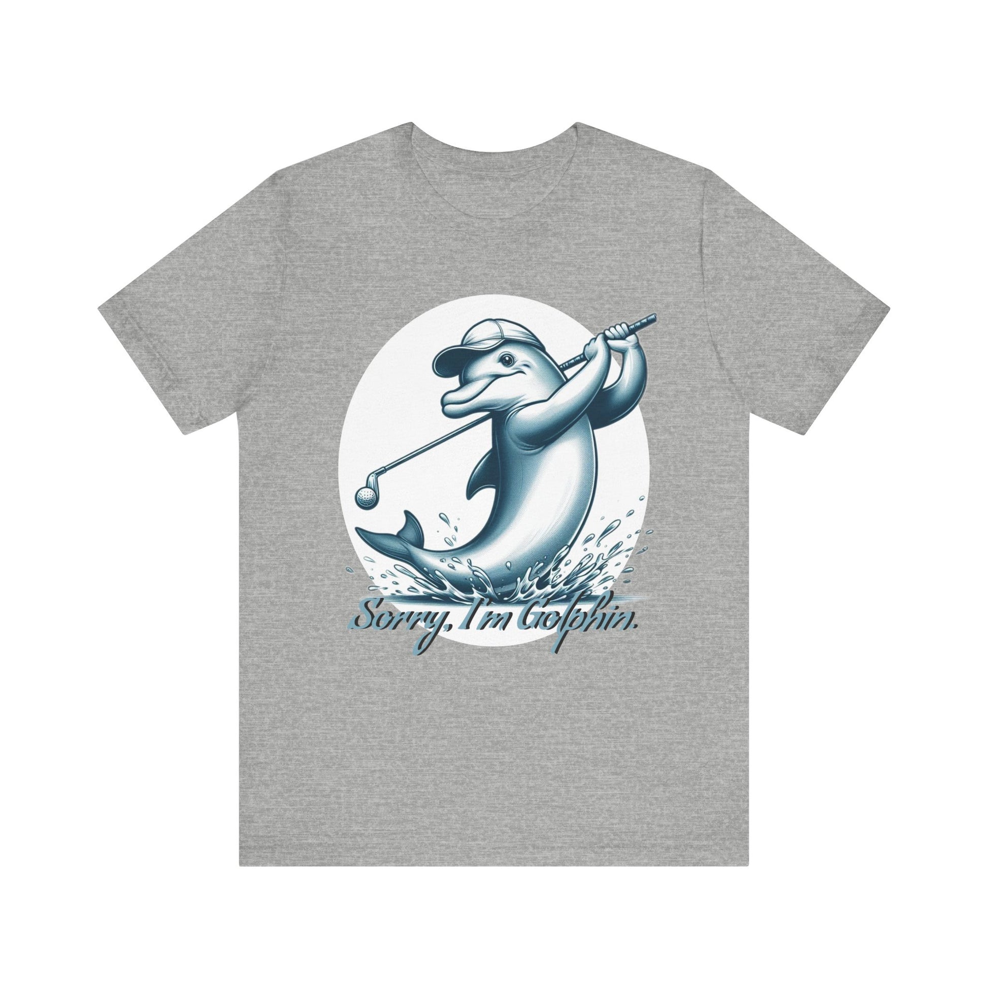 Funny Dolphin Golfing Tee - "Sorry, I’m Golphin" Unisex Jersey Short Sleeve Shirt - Dad Joke and Golfers Gift - Schmartypants