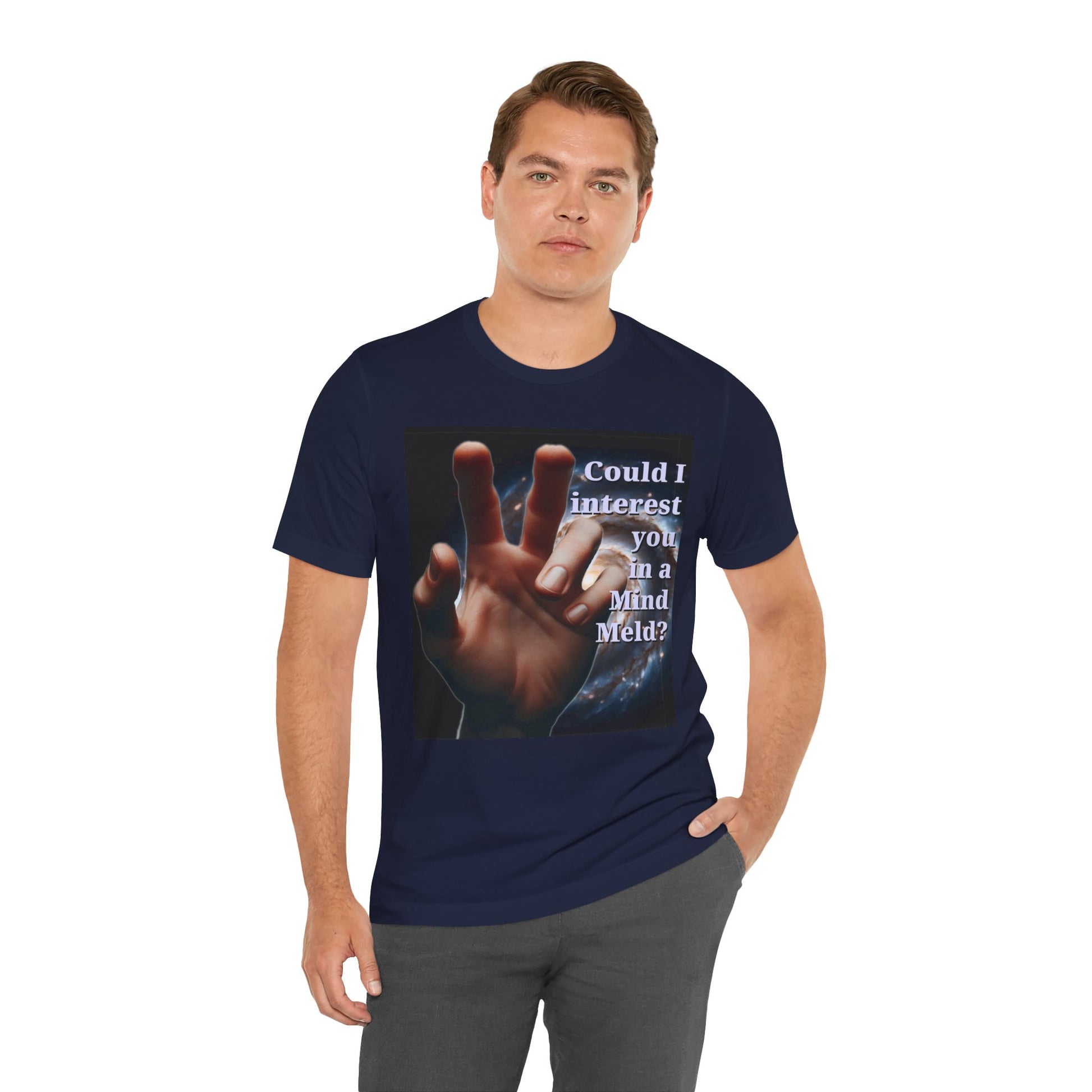 'Could I Interest You in a Mind Meld?' Graphic Tee - Hilarious Unisex Short Sleeve Shirt for Sci-Fi Lovers, Star Trek Fans, & Casual Wear - Schmartypants