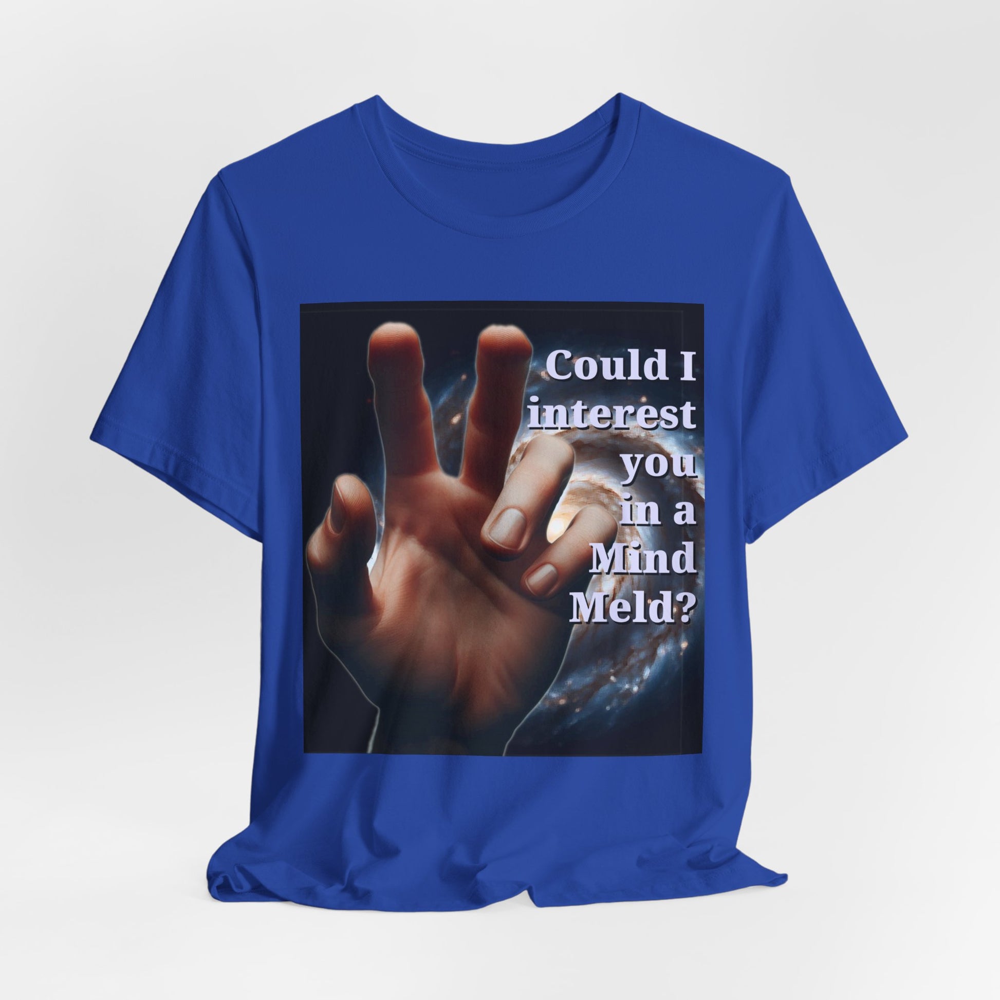 'Could I Interest You in a Mind Meld?' Graphic Tee - Hilarious Unisex Short Sleeve Shirt for Sci-Fi Lovers, Star Trek Fans, & Casual Wear - Schmartypants