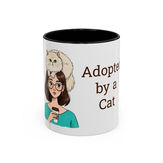 Adopted by a Cat Accent Coffee Mug - Perfect Gift for Cat Lovers - Funny Cat - Feline Humor - Schmartypants