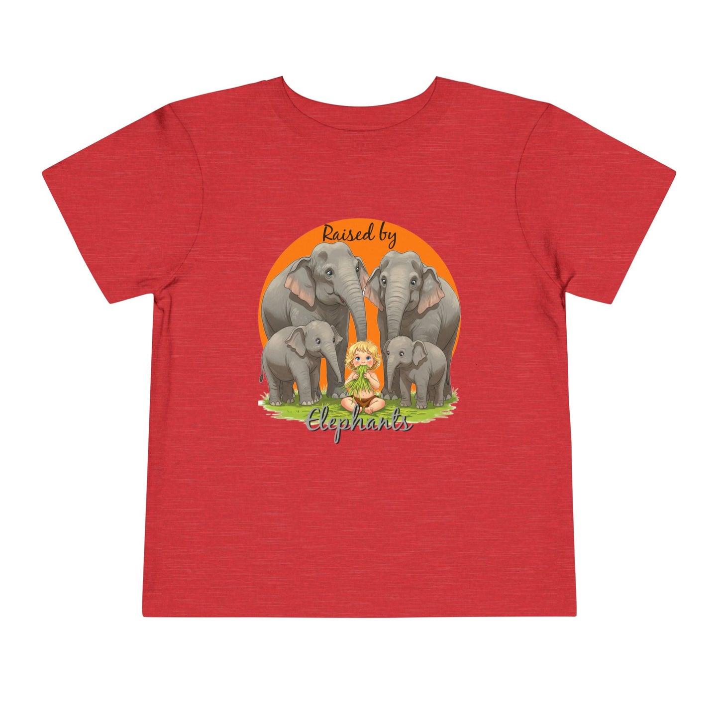 Raised by Elephants Toddler Tee – Adorable Hilarious Short Sleeve Shirt for Kids - Schmartypants