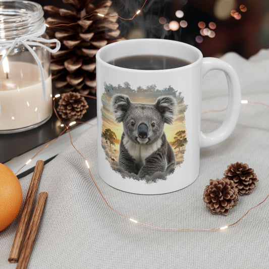 Cozy 'My Spirit Animal is a Koala' Ceramic Mug, Cute Animal Coffee Cup, Nature Lover Gift, Perfect for Animal Theme Parties