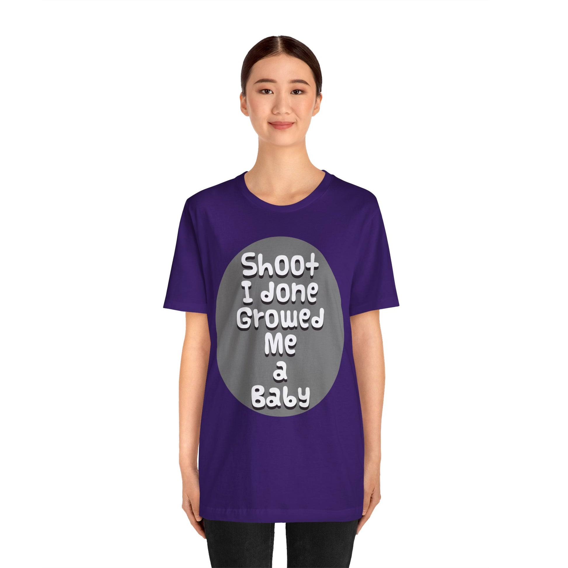 Hilarious Unisex Tee - "Shoot I Done Growed Me a Baby" - Perfect for New Parents, Baby Showers - Schmartypants