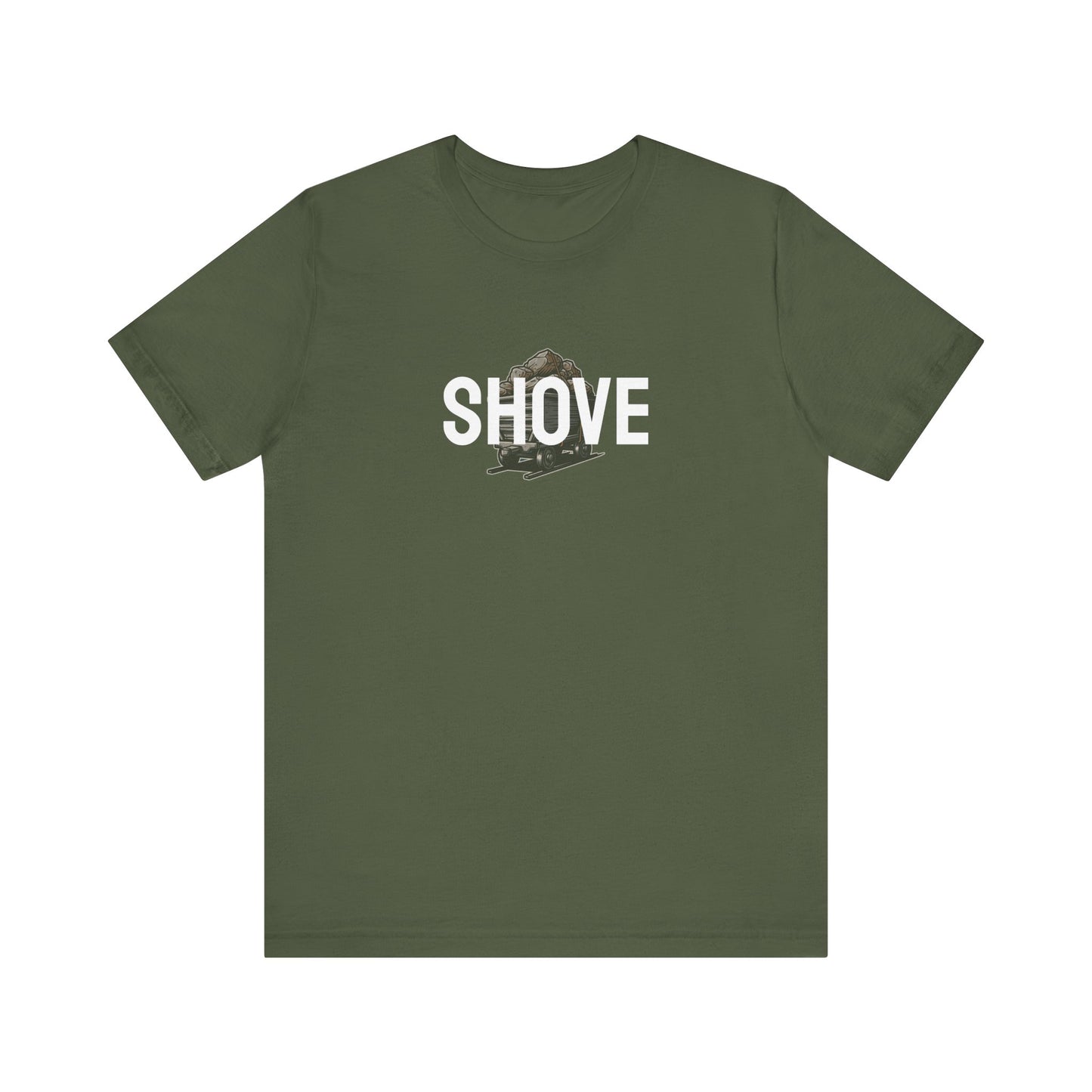 Athletic Spirit SHOVE Unisex Tee, Baseball Player Gift, Sports Fan Shirt, Inspirational Athlete Top, Underdog Competition Statement Piece