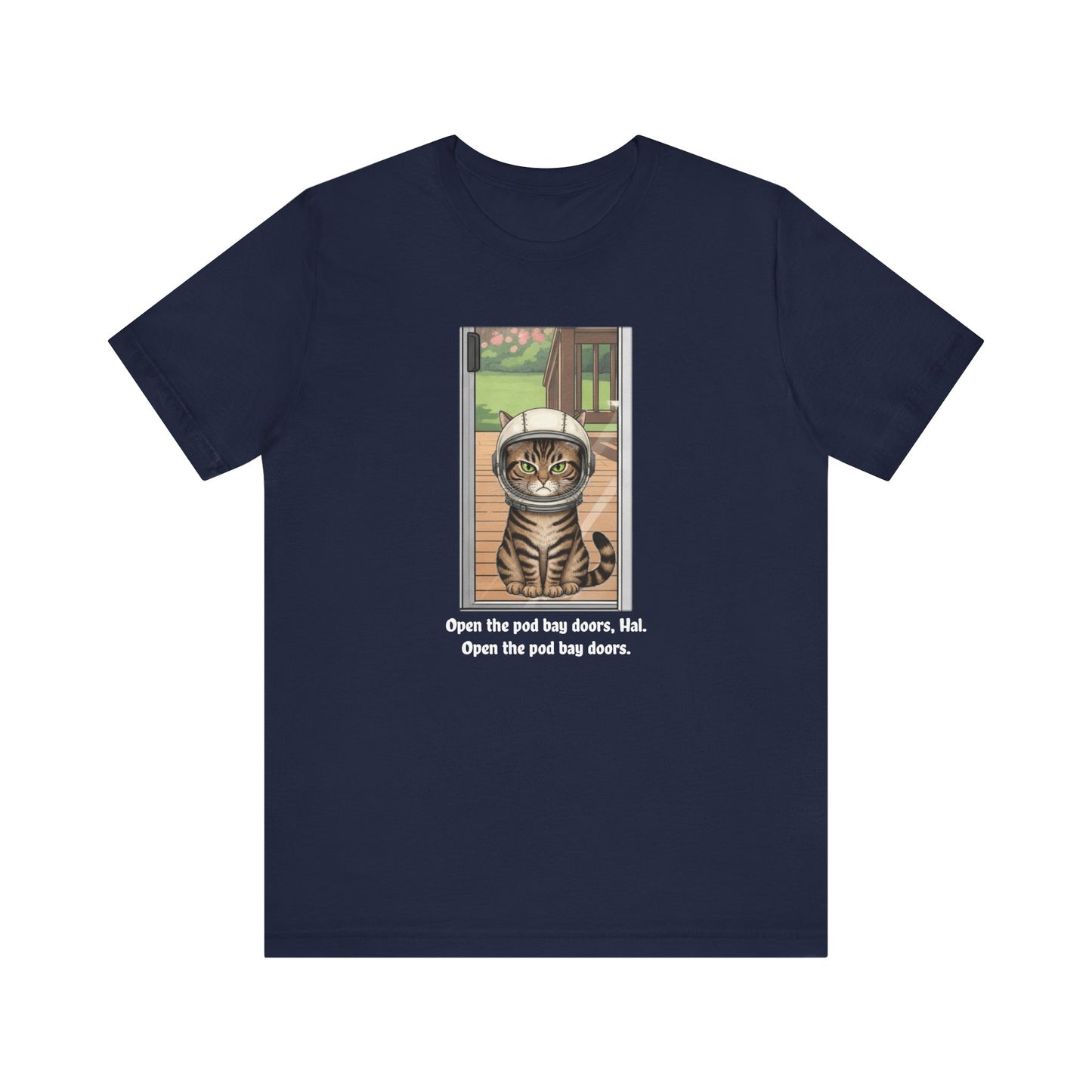 Cat Astronaut Tee, Funny Cat Shirt, Cat Lover Gift, Space Sci-Fi Tee, Hal 2001 Humor Shirt, Unisex Jersey Tee