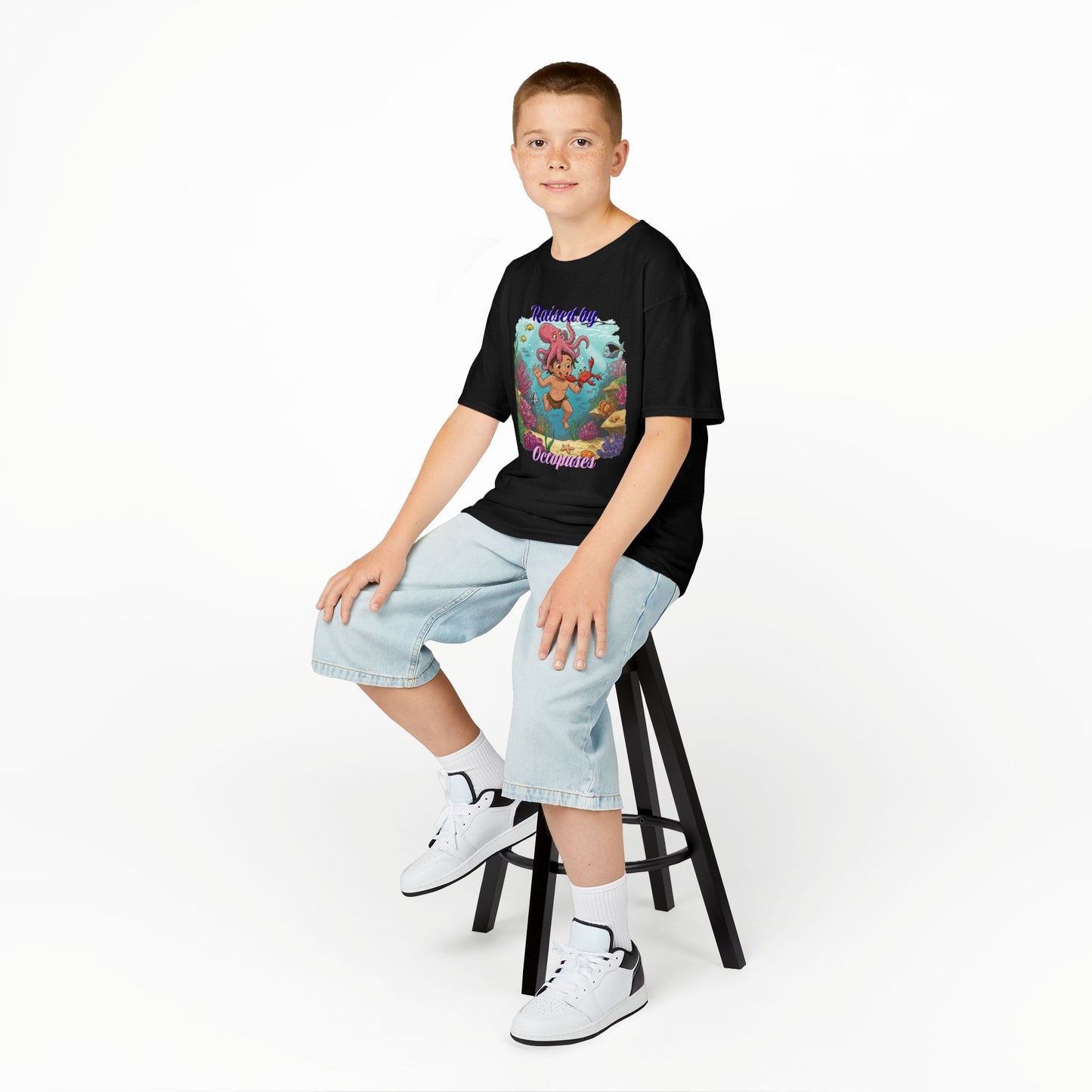 'Raised by Octopuses' Funny Underwater Adventure Kids Tee - Quirky Ocean-Themed Shirt, Perfect Gift for Beach Lovers, Funny Kids Apparel, Summer Fun Wear, Unique [...]