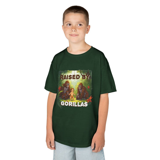 Funny Adorable 'Raised by Gorillas' Kids Tee - Schmartypants
