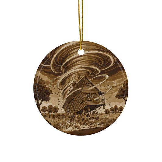 Ceramic Ornaments, Wizard of Oz Storybook Illustration Tree Ornament, The Twister, Collectible Series 2, (1pc, 3pcs, 5pcs, 10pcs), Holiday