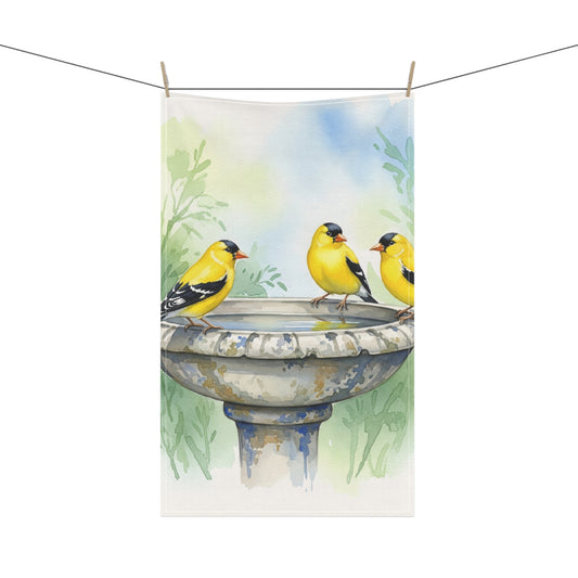 Charming Goldfinch Motif Tea Towels, Kitchen Decor, Gift for Bird Lovers, Home Essentials, Spring Decor, Eco-Friendly Kitchen