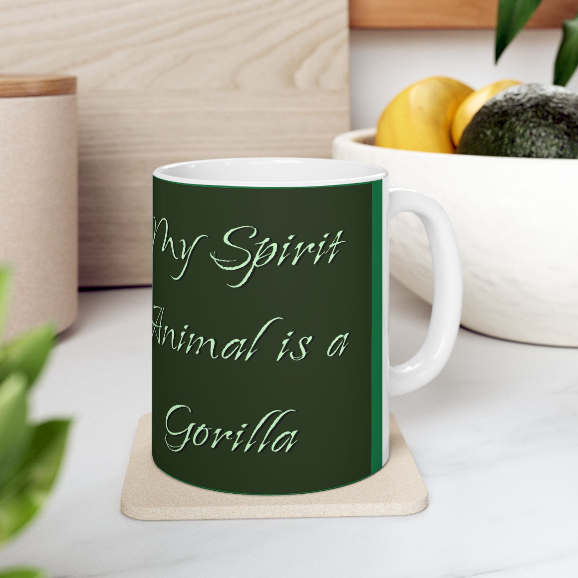 'My Spirit Animal is a Gorilla' Ceramic Mug - Wildlife Lover Gift (11oz, 15oz) - Schmartypants