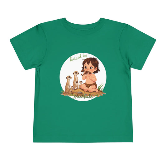 Cute, Funny Toddler Tee - "Raised by Meerkats" Design - Schmartypants