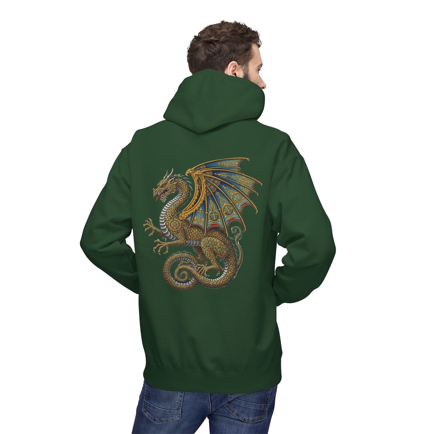 Fantasy Dragon Alchemist Hoodie, Cozy Unisex Pullover, Ideal for Gift, Casual Wear, Magical Conjurer, Ancient Alchemy Design