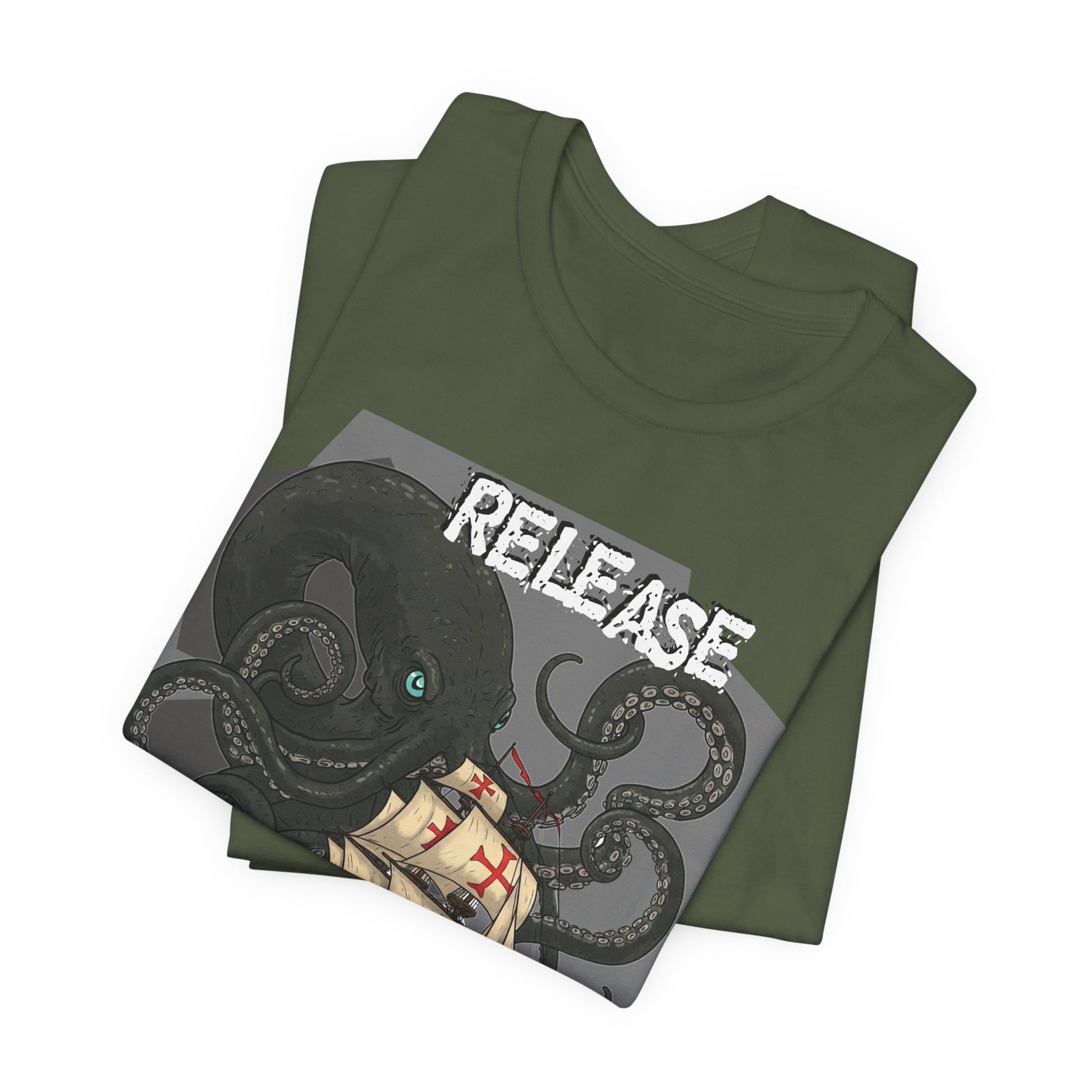 'Release The Kraken!' Tee - Unisex Short Sleeve Shirt, Nautical Tees, Pirate Fashion, Ocean Lover Gift, Funny T-Shirt, Sea Creature Shirt, Great for Gamers - Schmartypants
