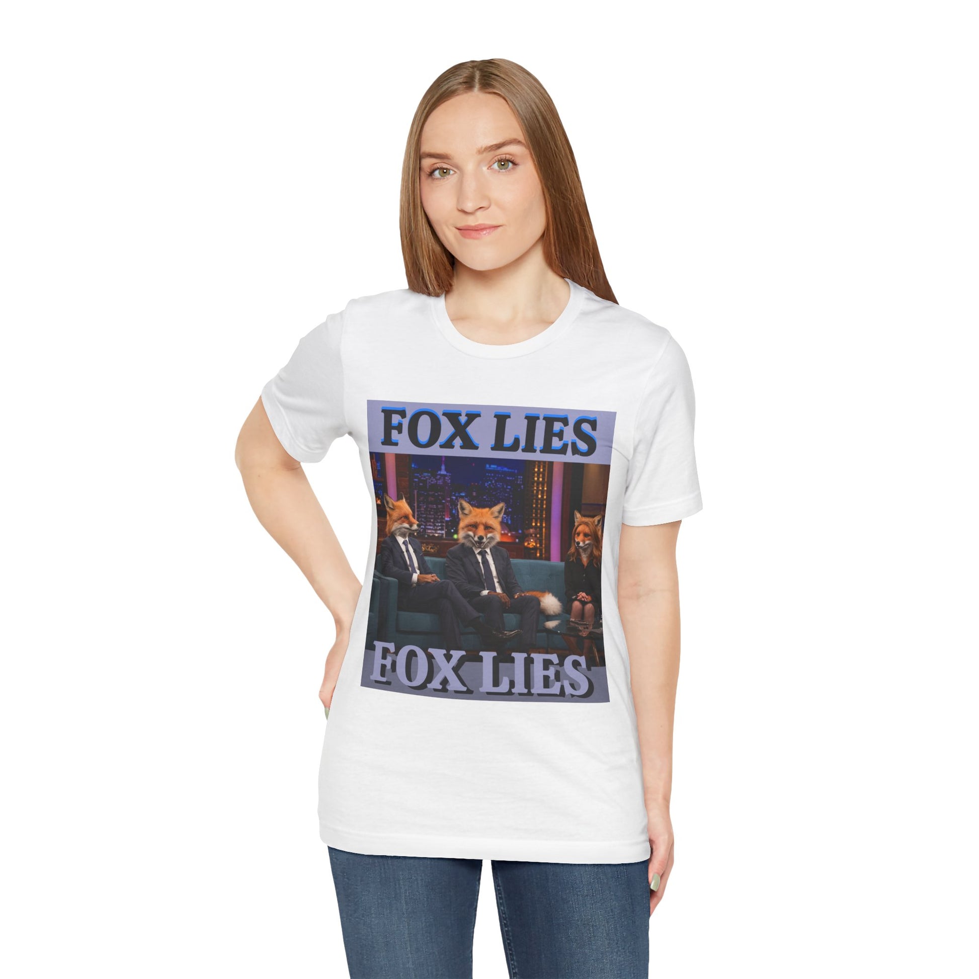 Humorous Fox Lies Tee - Unisex Jersey Short Sleeve T-Shirt - Protest Wear - Activist Tee - Schmartypants