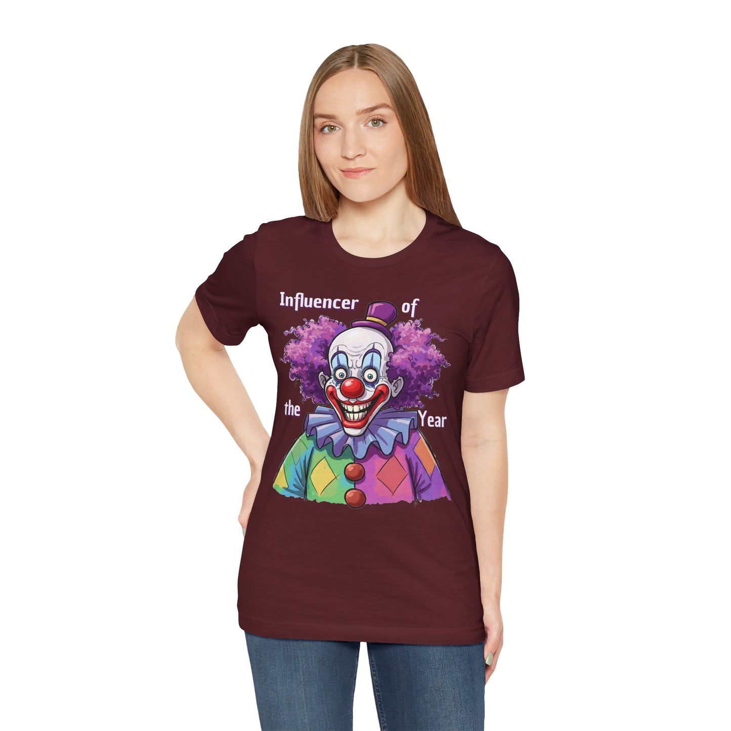 Influencer of the Year Clown T-Shirt - Funny Unisex Jersey Tee - Schmartypants