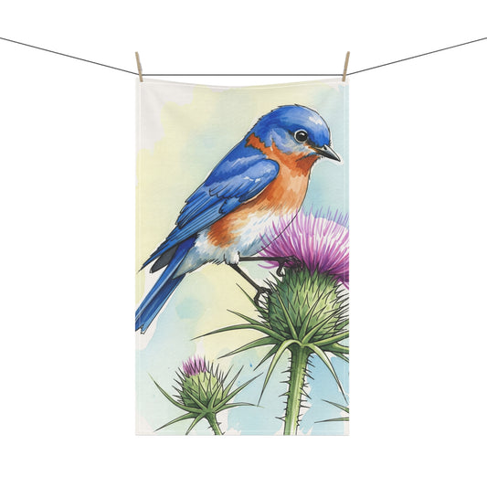 Whimsical Bluebird Tea Towels, Home Decor, Kitchen Accessories, Gift for Bird Lovers, Vintage Style, Nature Enthusiasts