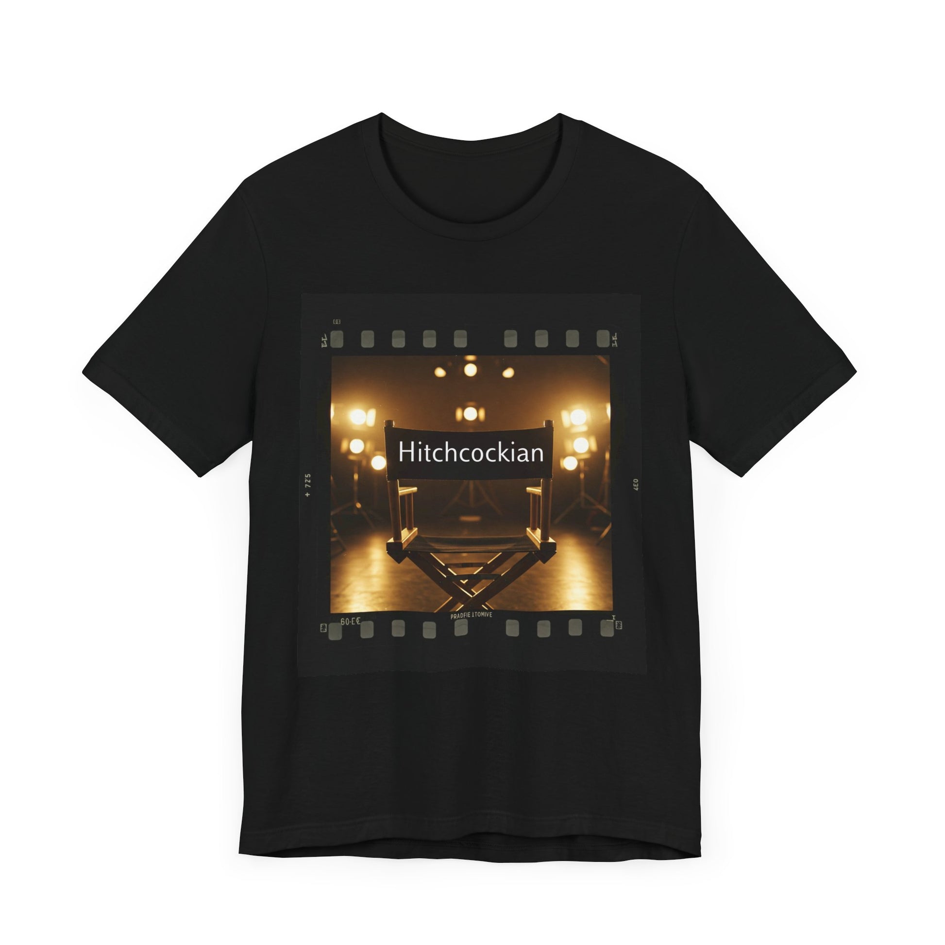 "Hitchcockian" Unisex Jersey Tee - Vintage Film Vibe T-Shirt for Film Lovers, Hitchcock Lovers, and Filmmakers - Schmartypants