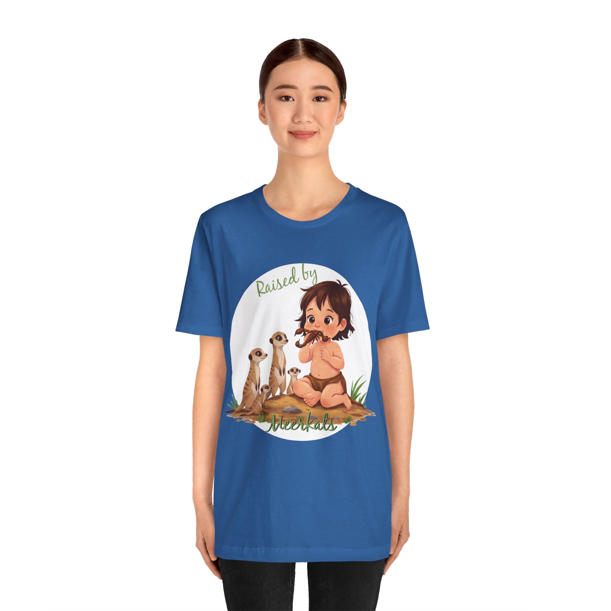 Funny Meerkat Tee - "Raised by Meerkats" Unisex Jersey Short Sleeve Shirt - for Meerkat and Wildlife Lovers - Schmartypants