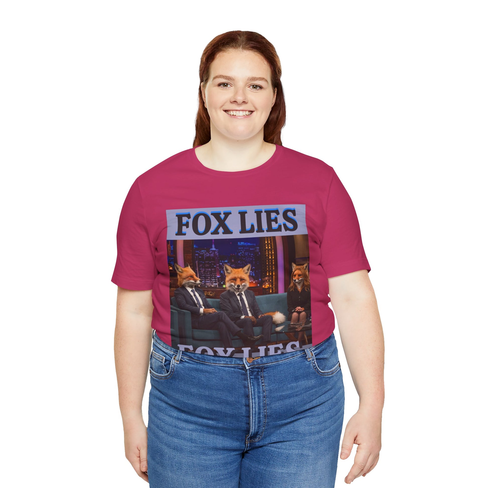 Humorous Fox Lies Tee - Unisex Jersey Short Sleeve T-Shirt - Protest Wear - Activist Tee - Schmartypants