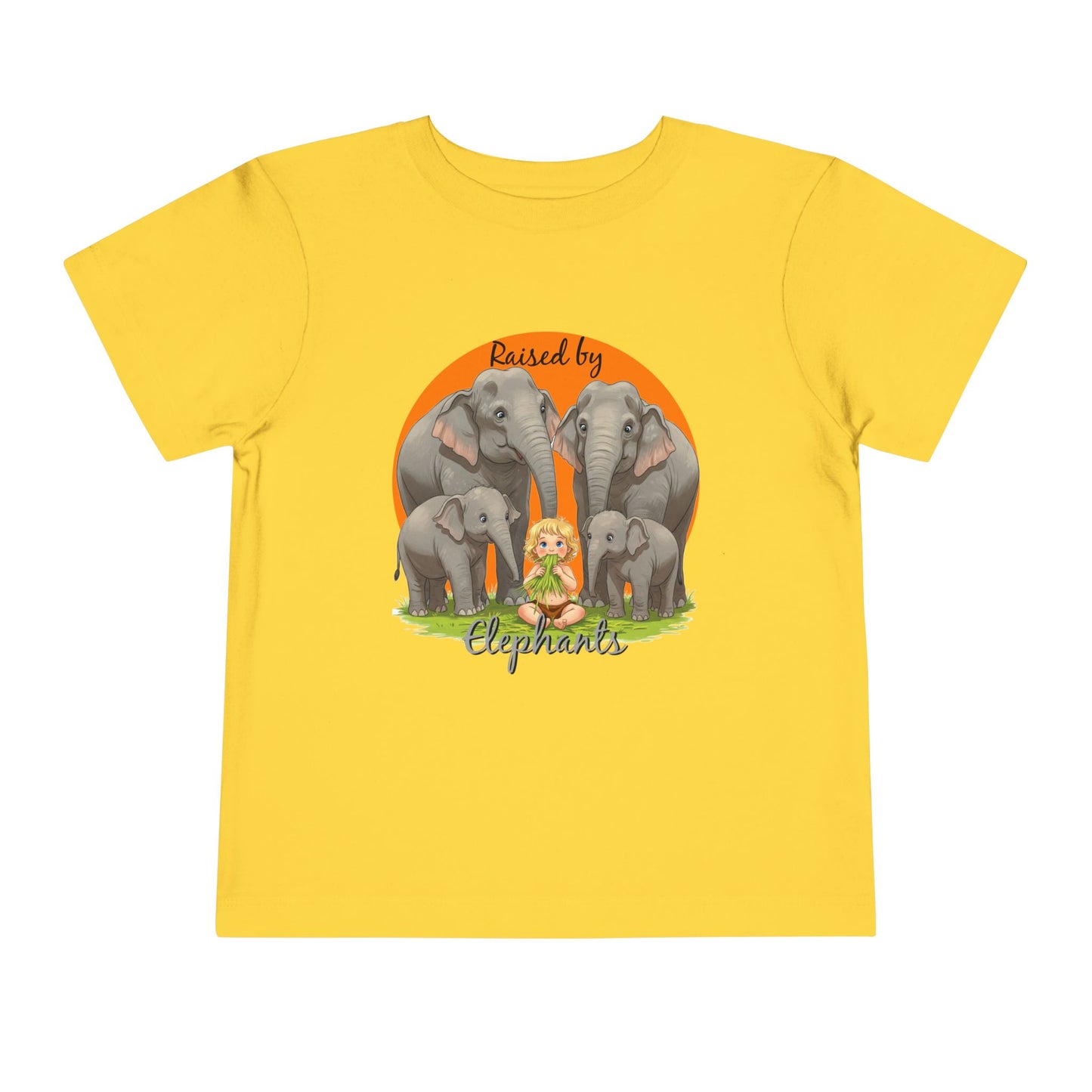Raised by Elephants Toddler Tee – Adorable Hilarious Short Sleeve Shirt for Kids - Schmartypants