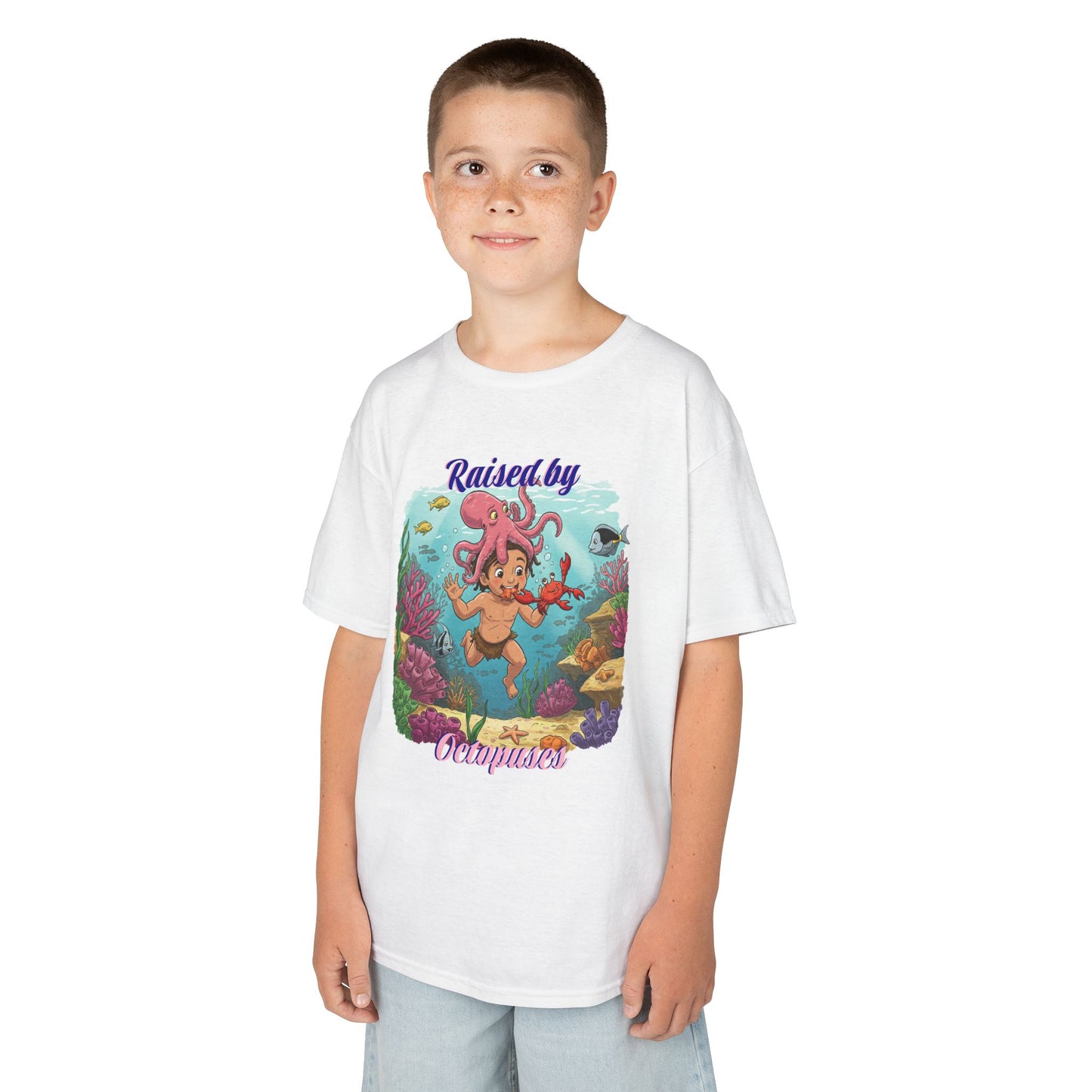 'Raised by Octopuses' Funny Underwater Adventure Kids Tee - Quirky Ocean-Themed Shirt, Perfect Gift for Beach Lovers, Funny Kids Apparel, Summer Fun Wear, Unique [...]