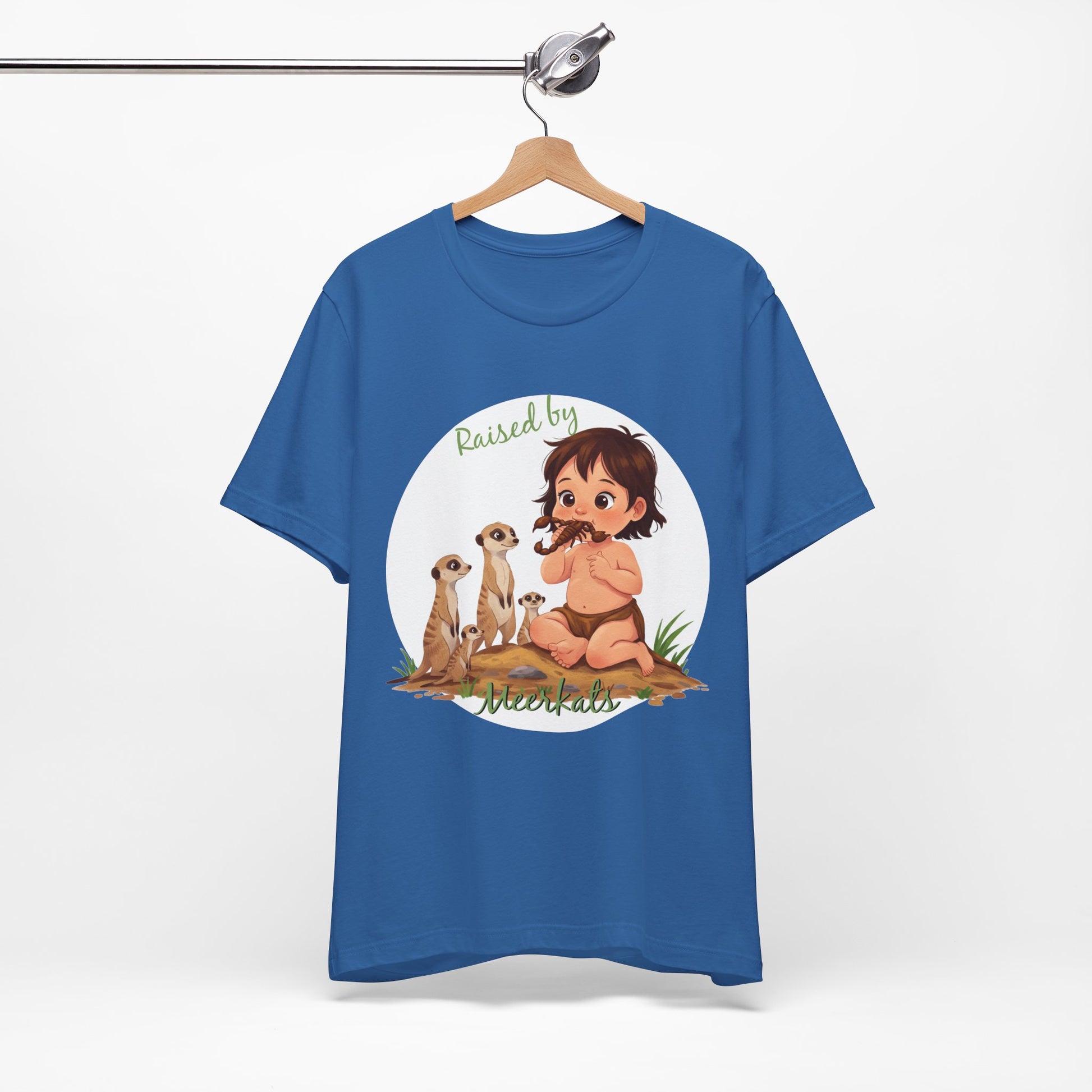 Funny Meerkat Tee - "Raised by Meerkats" Unisex Jersey Short Sleeve Shirt - for Meerkat and Wildlife Lovers - Schmartypants