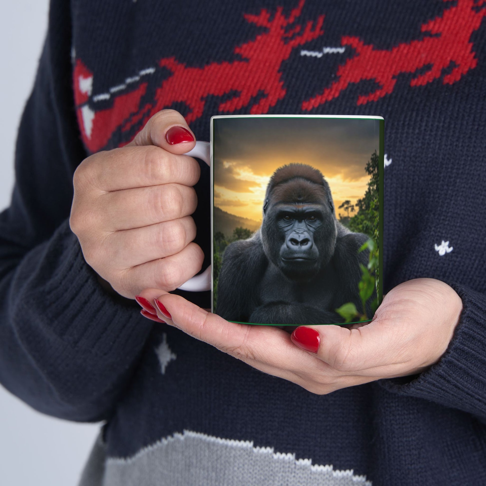 'My Spirit Animal is a Gorilla' Ceramic Mug - Wildlife Lover Gift (11oz, 15oz) - Schmartypants