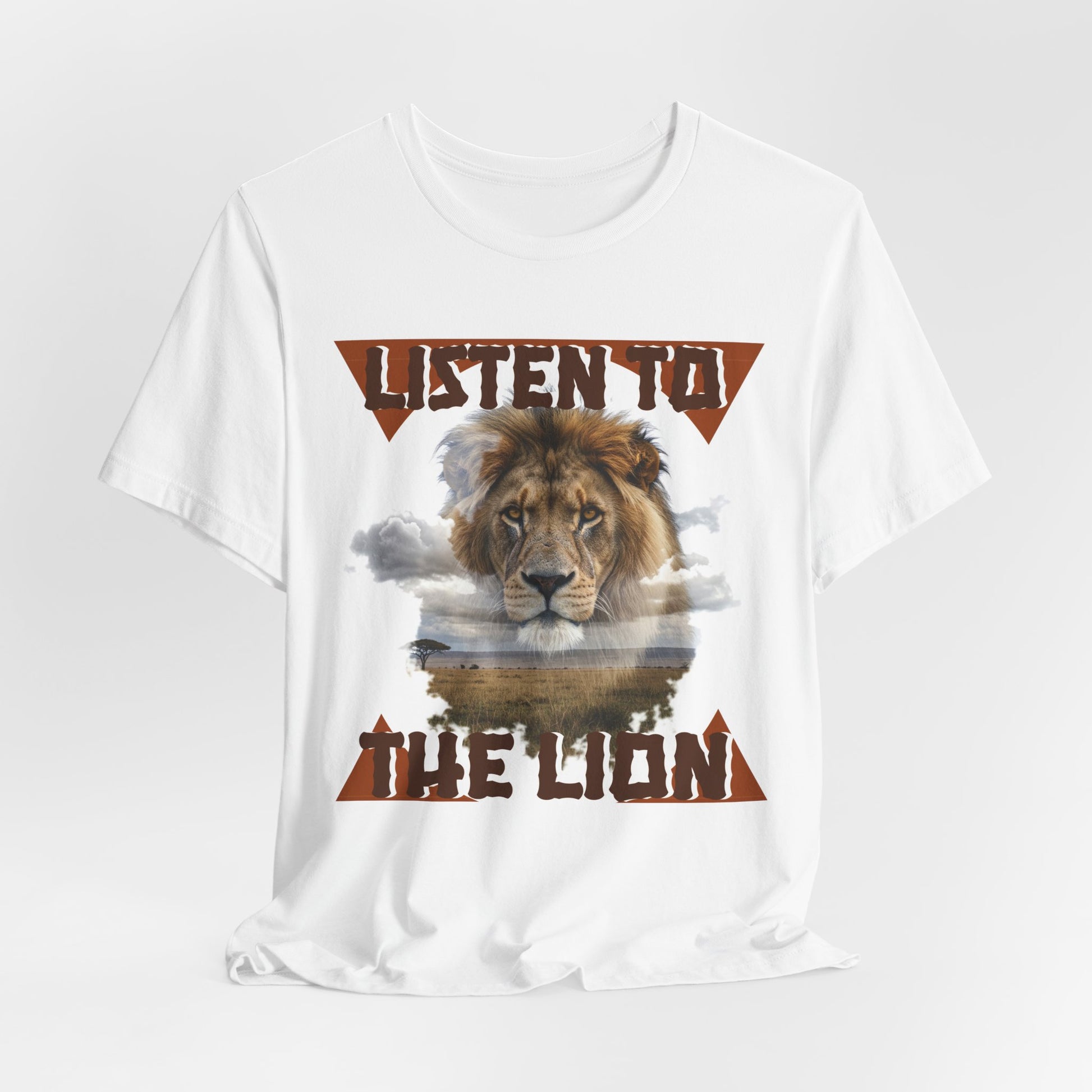 Listen to the Lion Unisex Tee, Casual T-Shirt, Wildlife Lover Gift, Nature Enthusiast Apparel, Birthday Present, Adventure Wear, Van Morrison Fans - Schmartypants