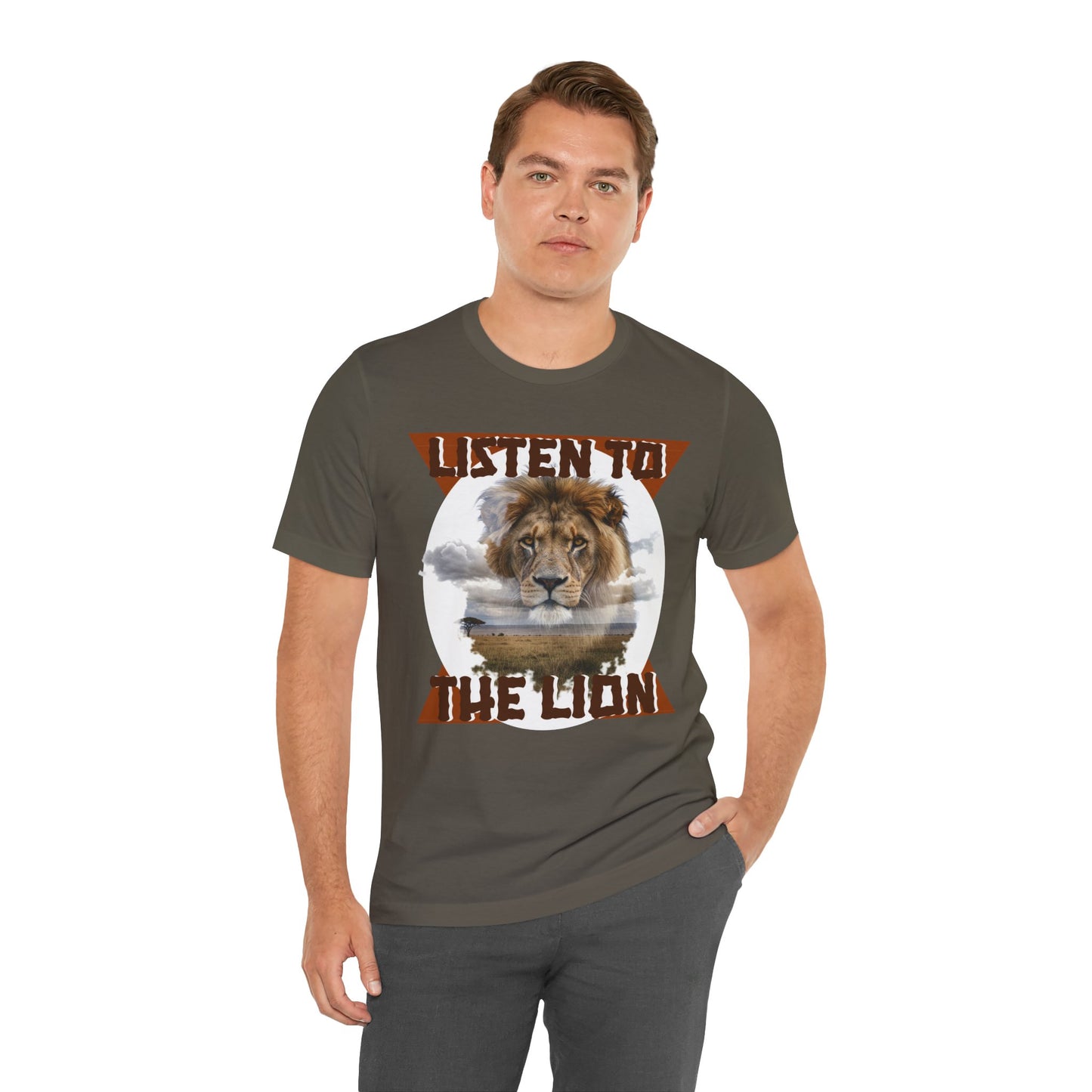 Listen to the Lion Unisex Tee, Casual T-Shirt, Wildlife Lover Gift, Nature Enthusiast Apparel, Birthday Present, Adventure Wear, Van Morrison Fans - Schmartypants