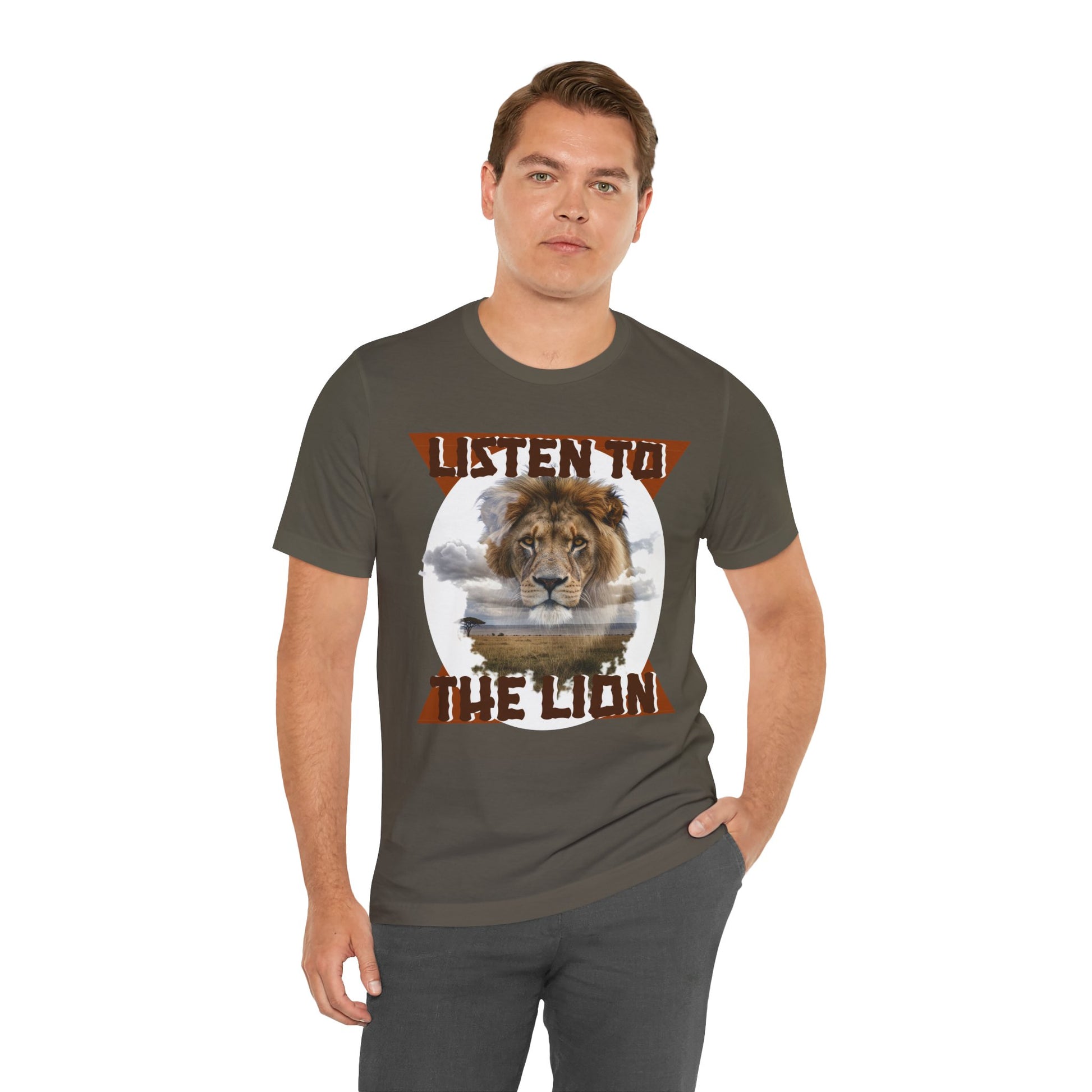 Listen to the Lion Unisex Tee, Casual T-Shirt, Wildlife Lover Gift, Nature Enthusiast Apparel, Birthday Present, Adventure Wear, Van Morrison Fans - Schmartypants