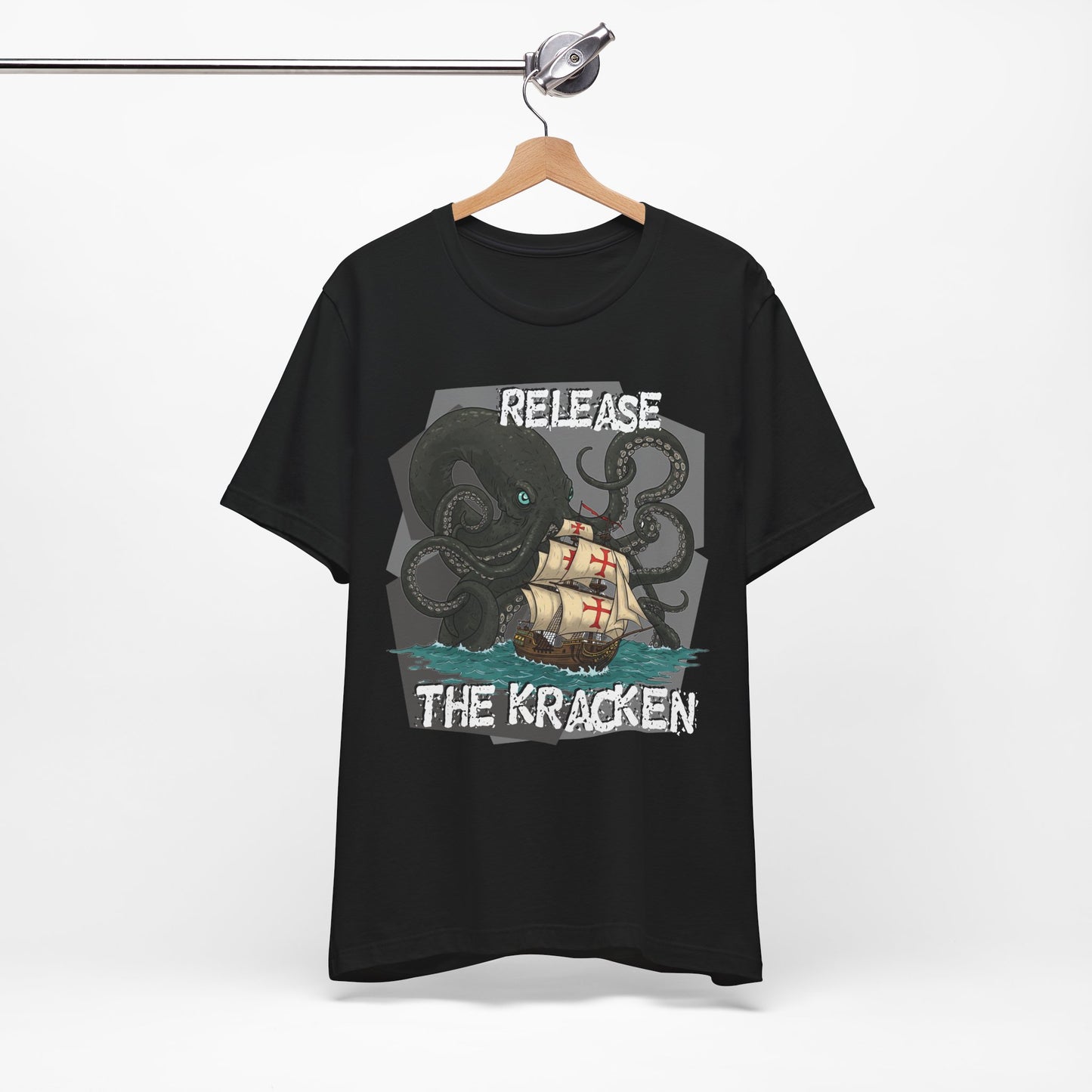 'Release The Kraken!' Tee - Unisex Short Sleeve Shirt, Nautical Tees, Pirate Fashion, Ocean Lover Gift, Funny T-Shirt, Sea Creature Shirt, Great for Gamers - Schmartypants