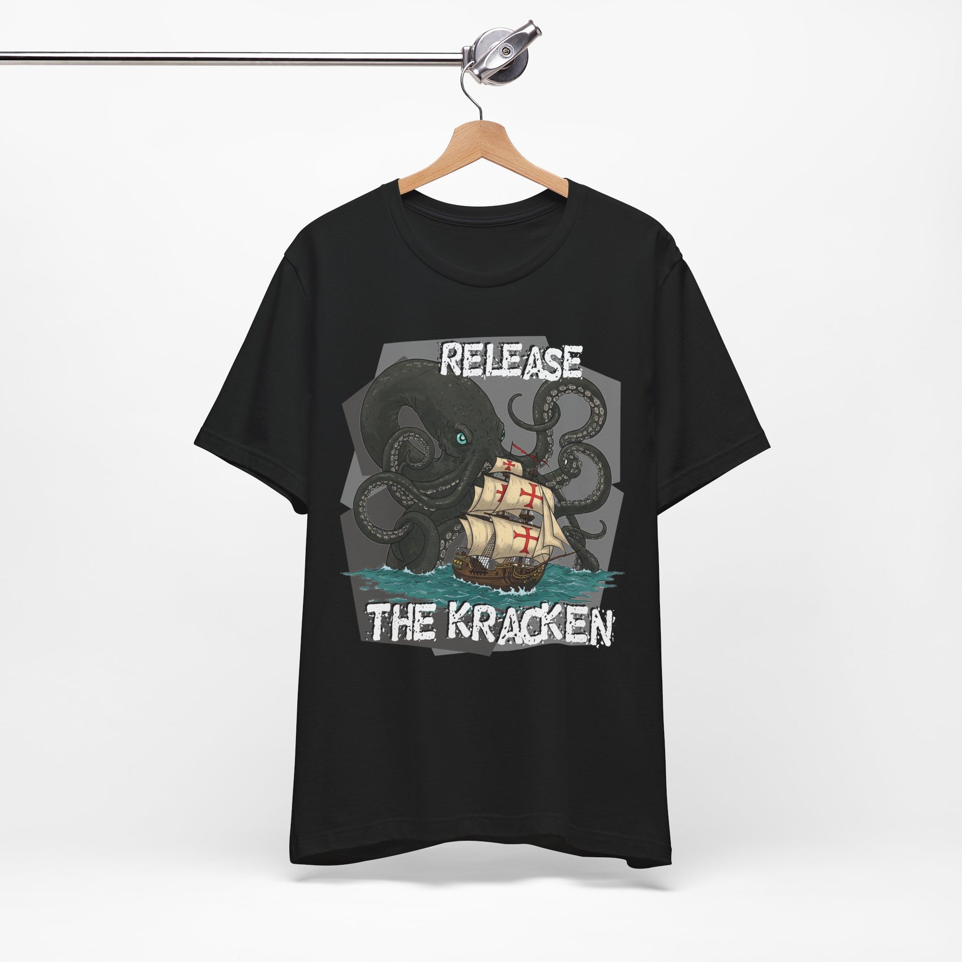 'Release The Kraken!' Tee - Unisex Short Sleeve Shirt, Nautical Tees, Pirate Fashion, Ocean Lover Gift, Funny T-Shirt, Sea Creature Shirt, Great for Gamers - Schmartypants