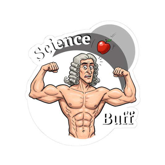 Hilarious Science Buff Kiss-Cut Stickers, Science-Themed Stickers, Funny Stickers for Students, Laptop Decals, Educational Home Decor, Isaac Newton Fans - Schmartypants
