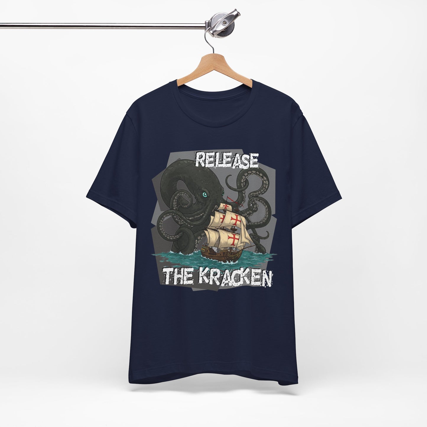 'Release The Kraken!' Tee - Unisex Short Sleeve Shirt, Nautical Tees, Pirate Fashion, Ocean Lover Gift, Funny T-Shirt, Sea Creature Shirt, Great for Gamers - Schmartypants