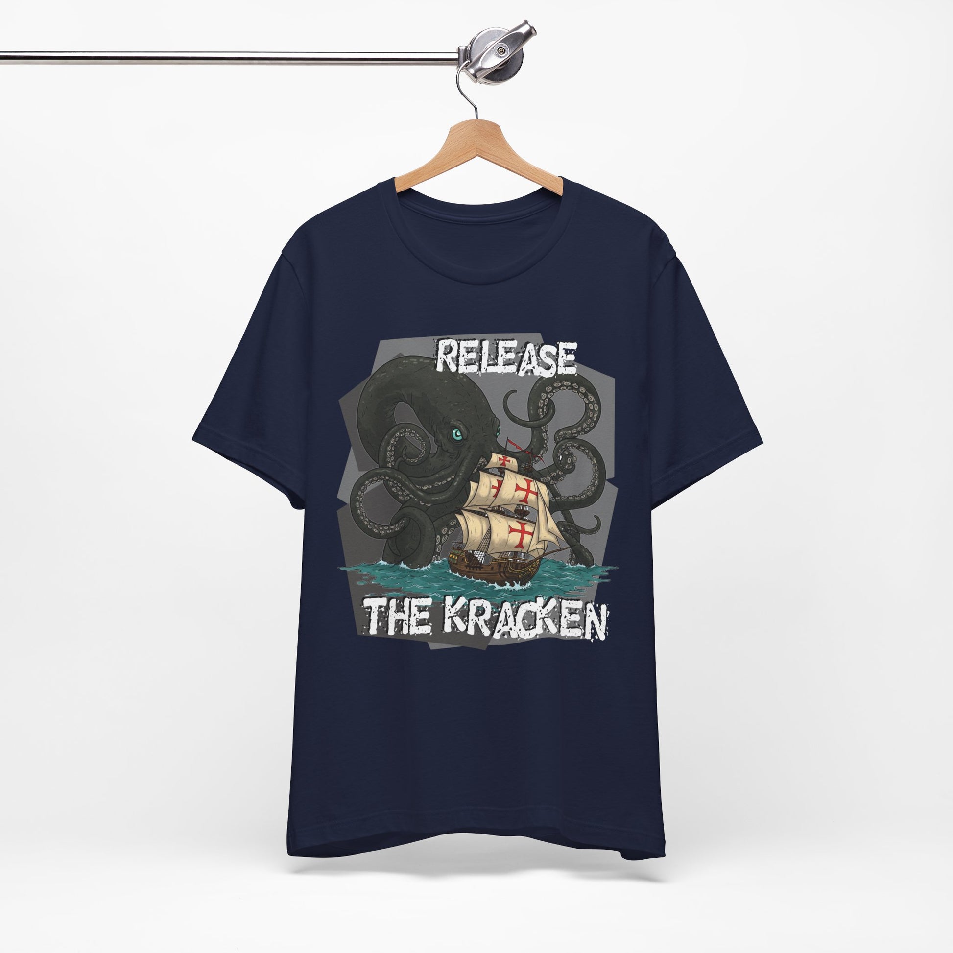 'Release The Kraken!' Tee - Unisex Short Sleeve Shirt, Nautical Tees, Pirate Fashion, Ocean Lover Gift, Funny T-Shirt, Sea Creature Shirt, Great for Gamers - Schmartypants