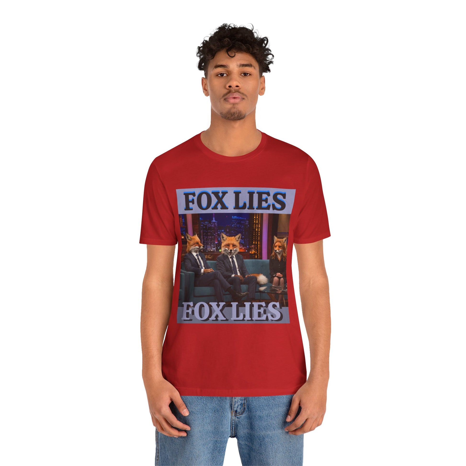 Humorous Fox Lies Tee - Unisex Jersey Short Sleeve T-Shirt - Protest Wear - Activist Tee - Schmartypants