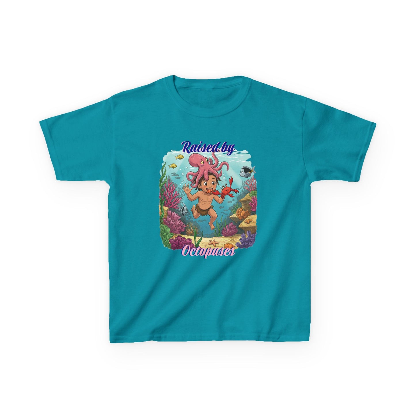 'Raised by Octopuses' Funny Underwater Adventure Kids Tee - Quirky Ocean-Themed Shirt, Perfect Gift for Beach Lovers, Funny Kids Apparel, Summer Fun Wear, Unique [...]