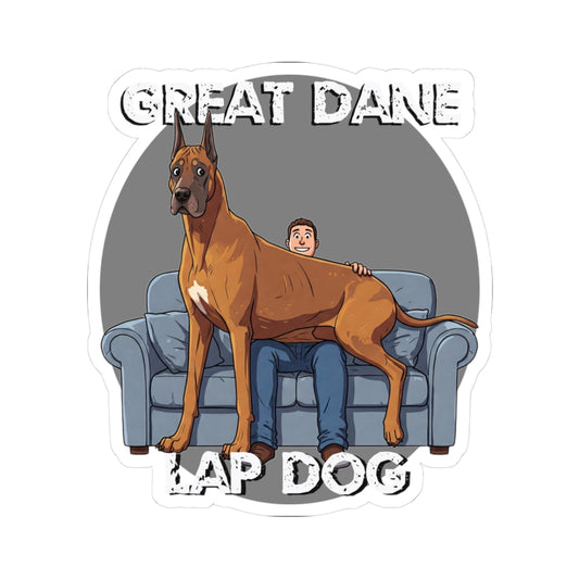 Hilarious 'Great Dane Lap Dog' Kiss-Cut Stickers | Fun Dog Lover Decals for Laptops and Water Bottles - Schmartypants